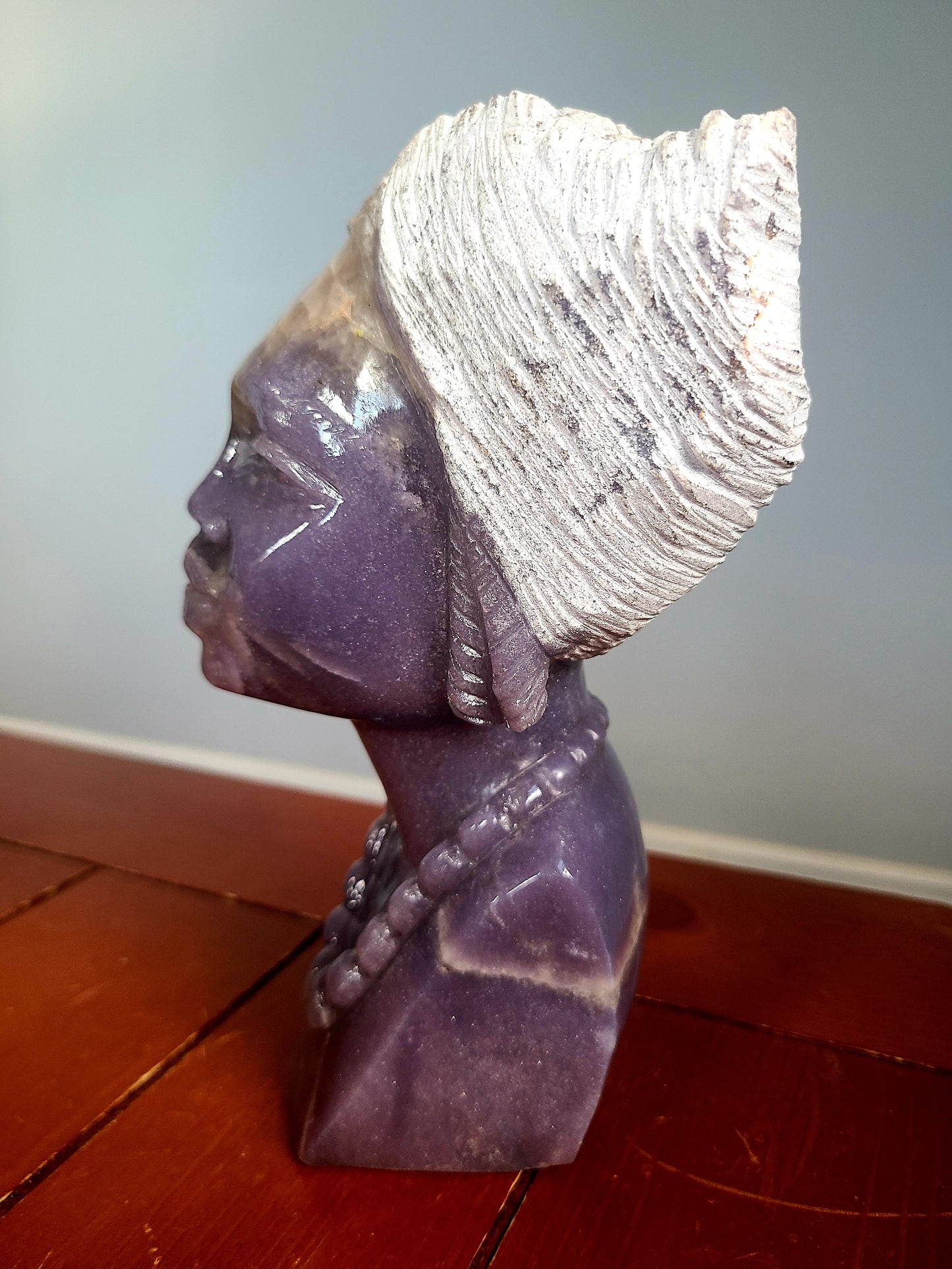 Bust of African Woman - Lepidolite