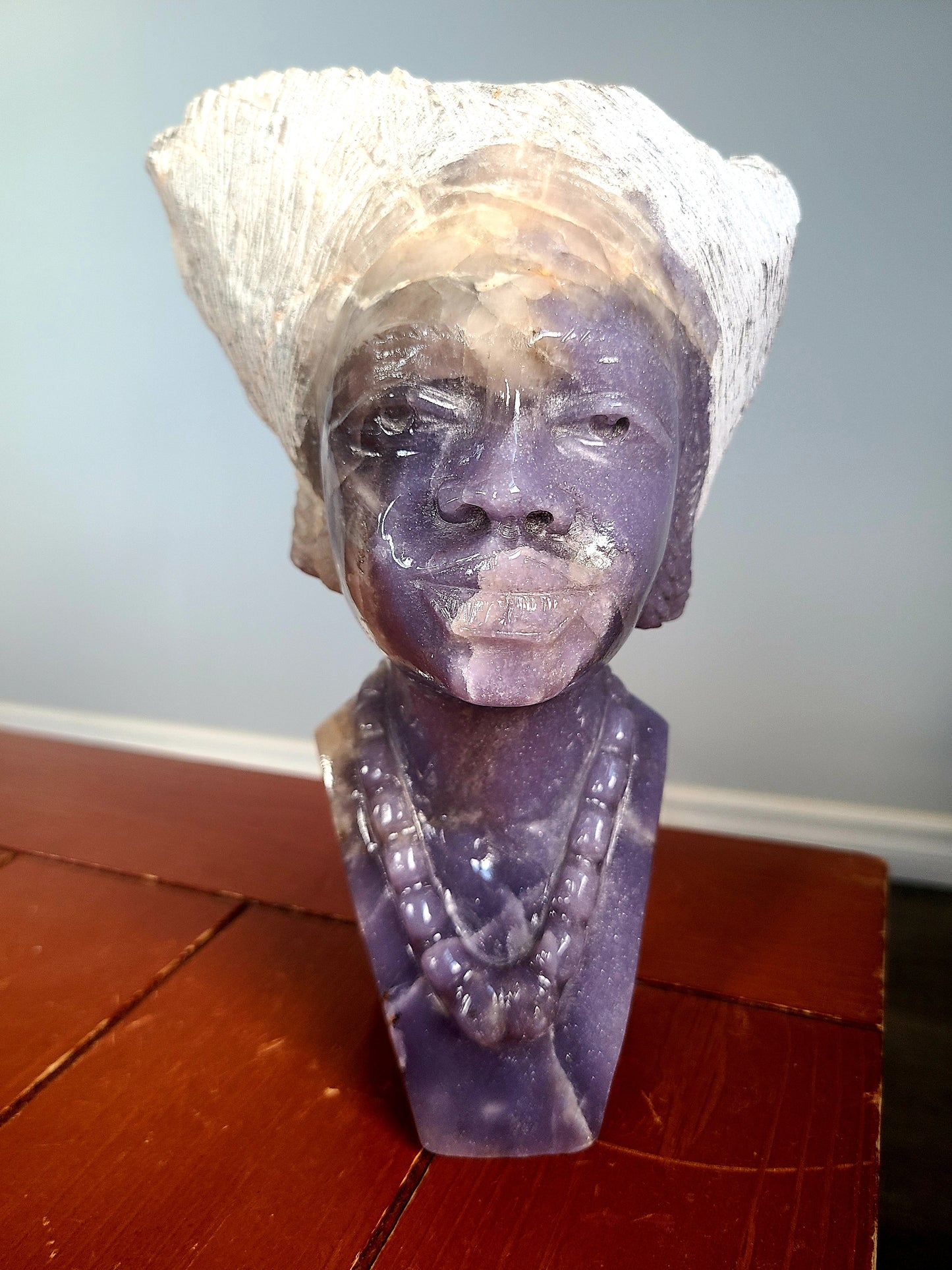 Bust of African Woman - Lepidolite