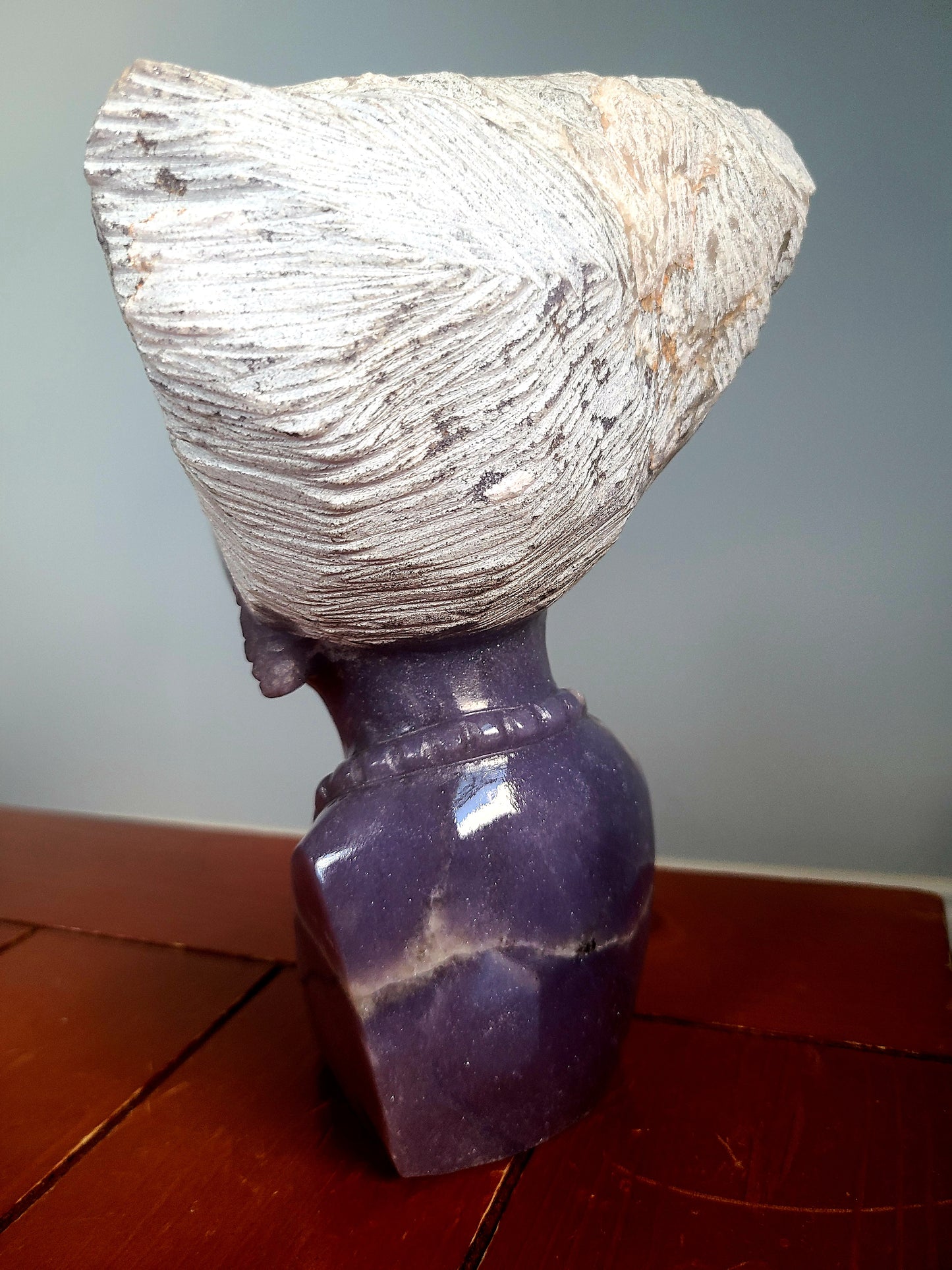 Bust of African Woman - Lepidolite