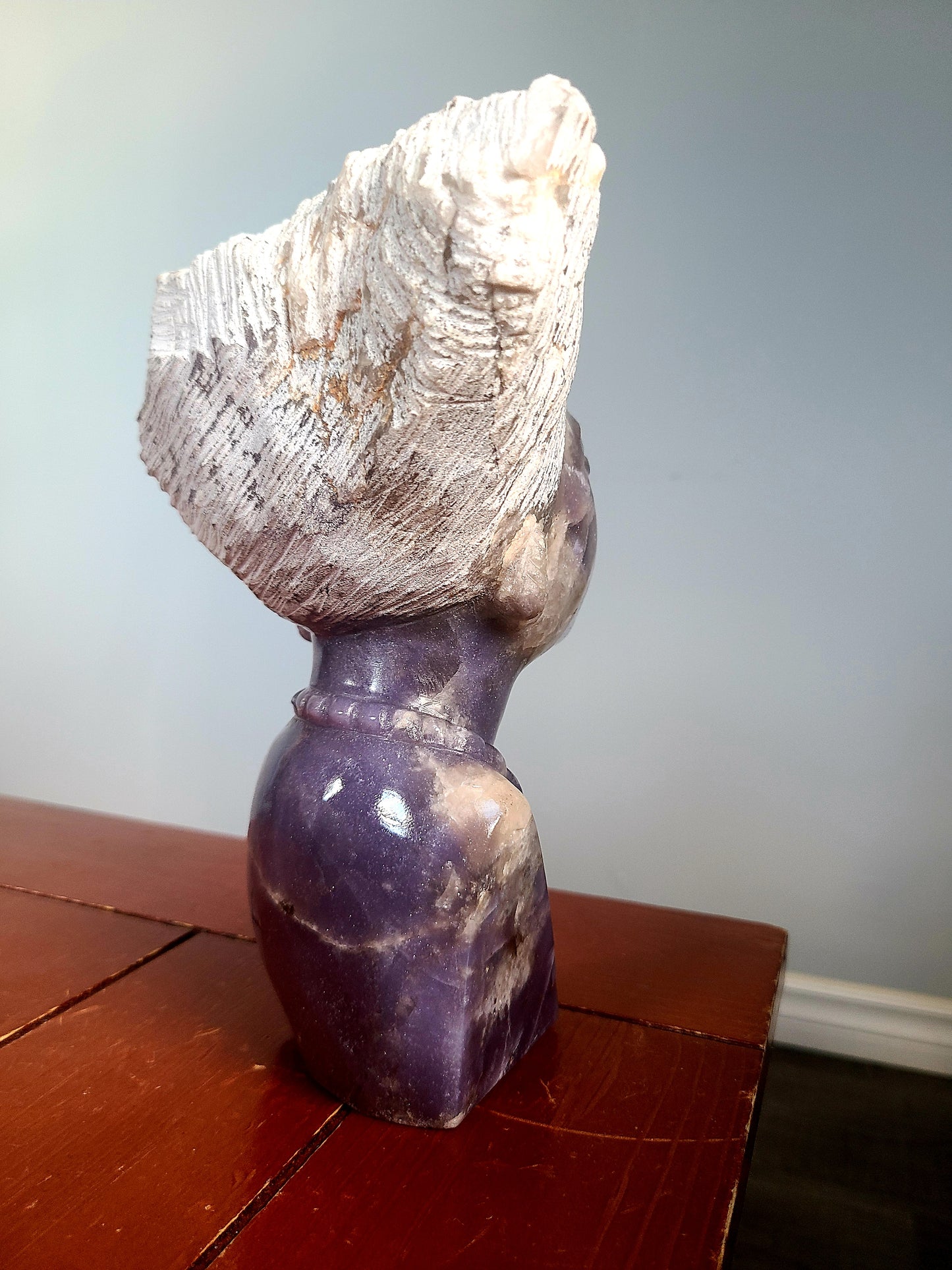 Bust of African Woman - Lepidolite