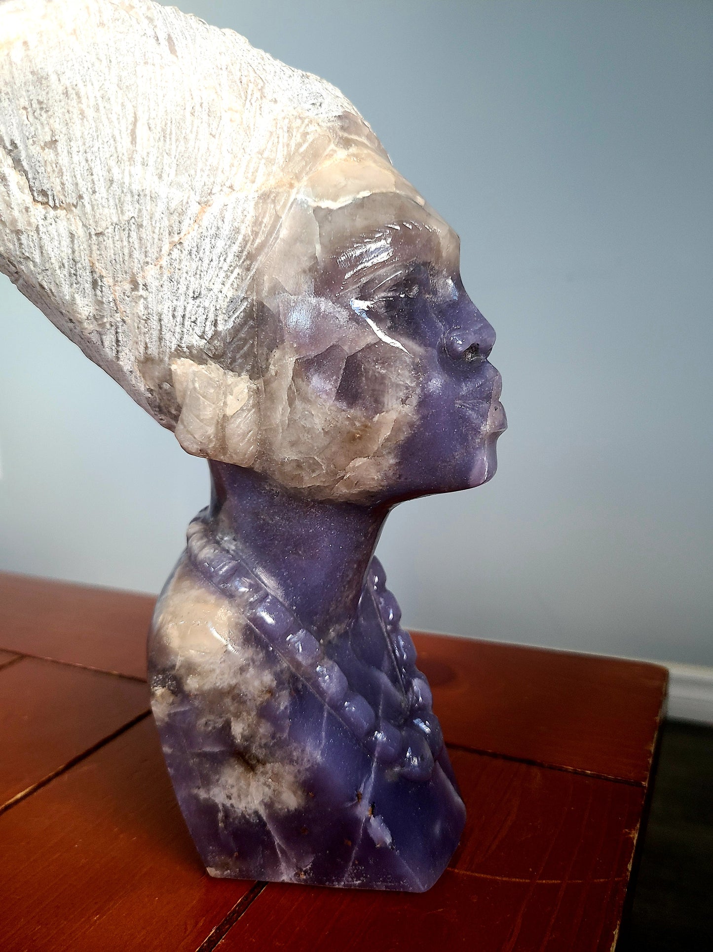 Bust of African Woman - Lepidolite