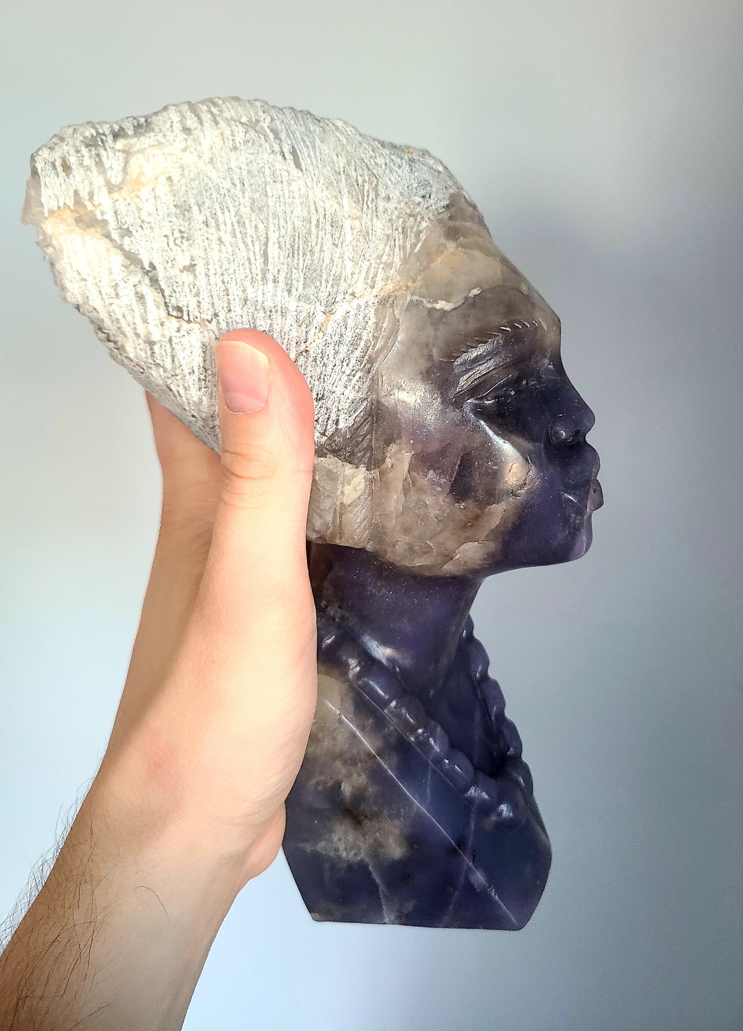 Bust of African Woman - Lepidolite