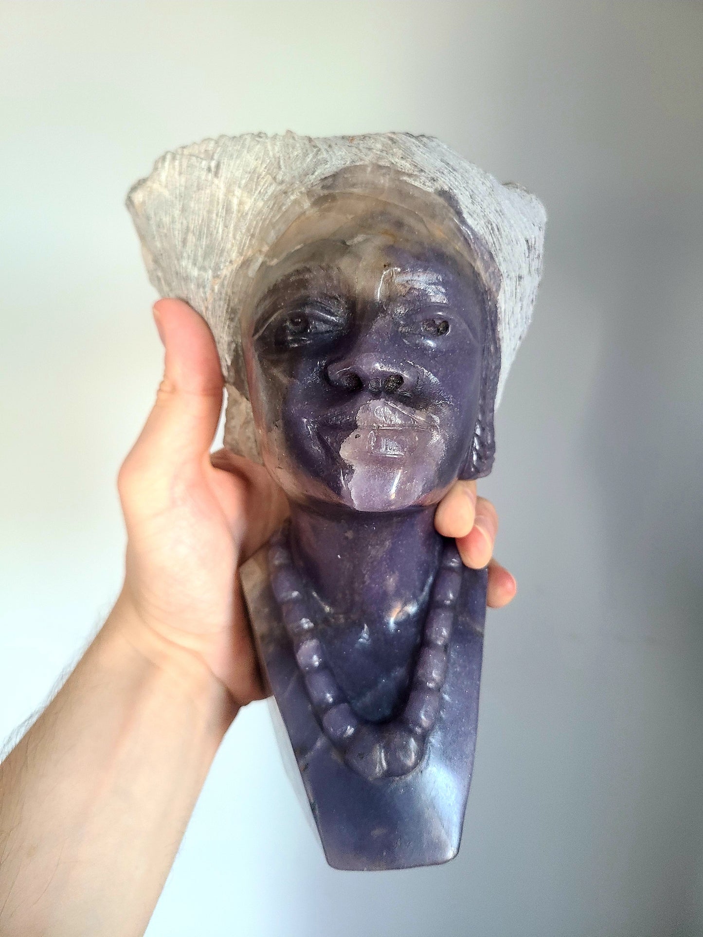 Bust of African Woman - Lepidolite